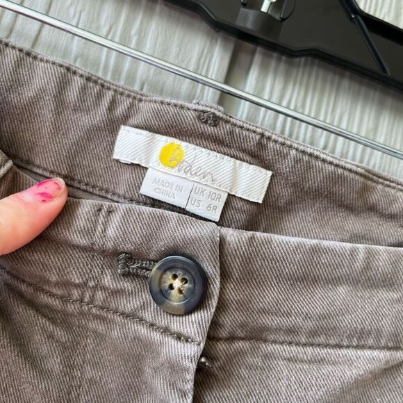 Boden Green Cropped Stretch Cargo Pants Sz 6 Ankle Length Patch Pockets - Picture 4 of 7